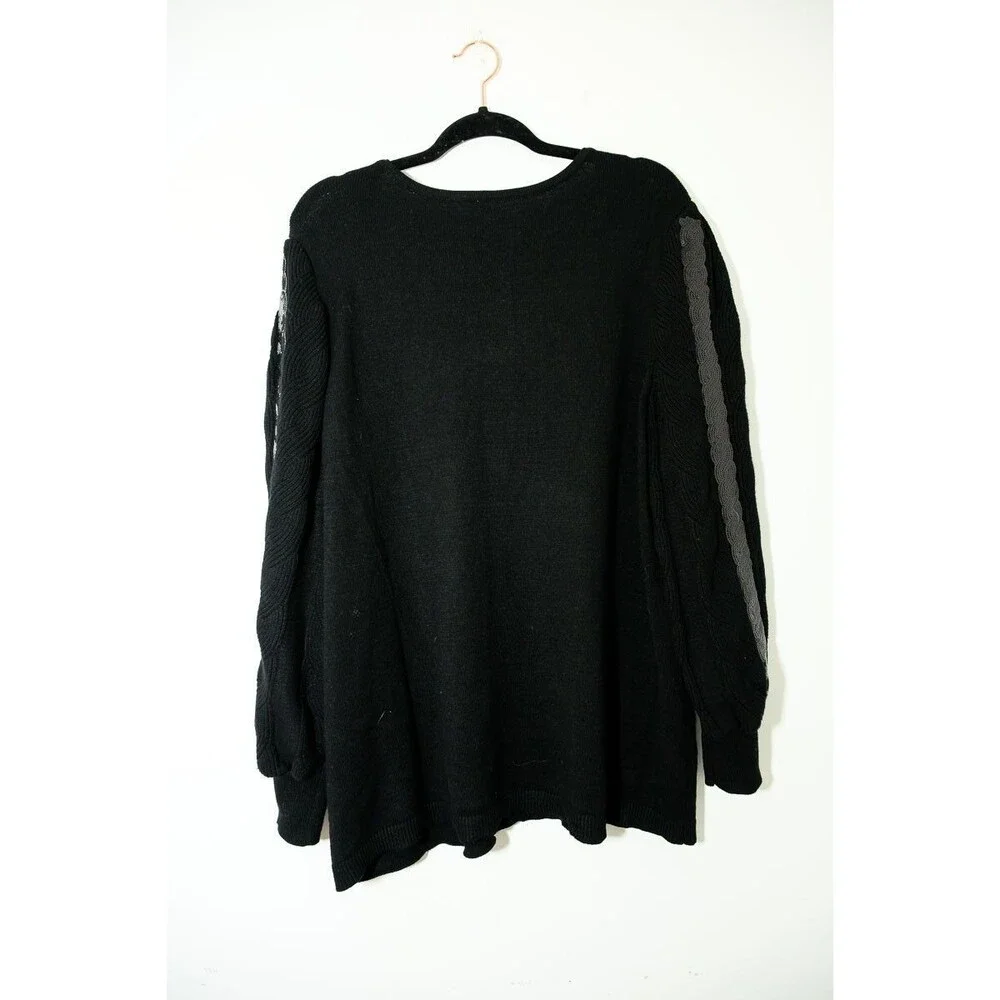 Chico's Sweater 3‎ XL Black Sequin